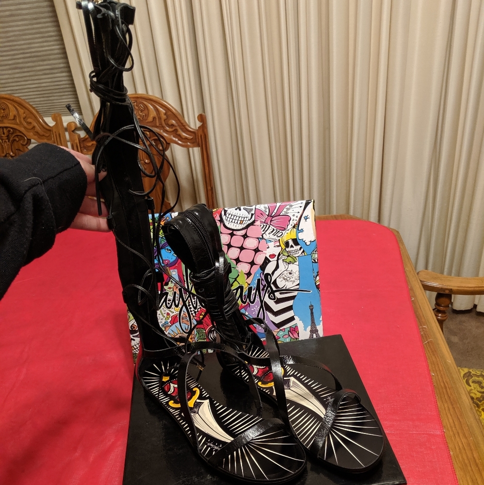 Taylor Says Gladiator Dagger Sandals